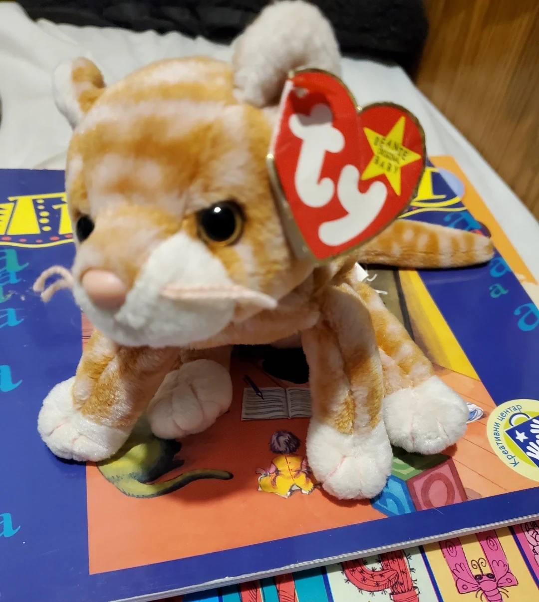 Vintage orange cat "Amber" beanie baby