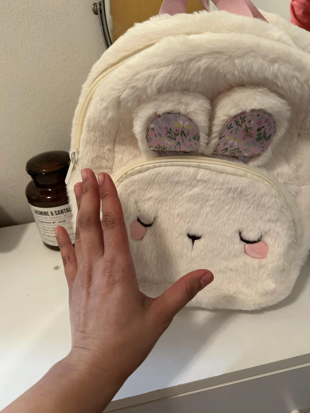 White Furry Bunny Backpack - photo 4
