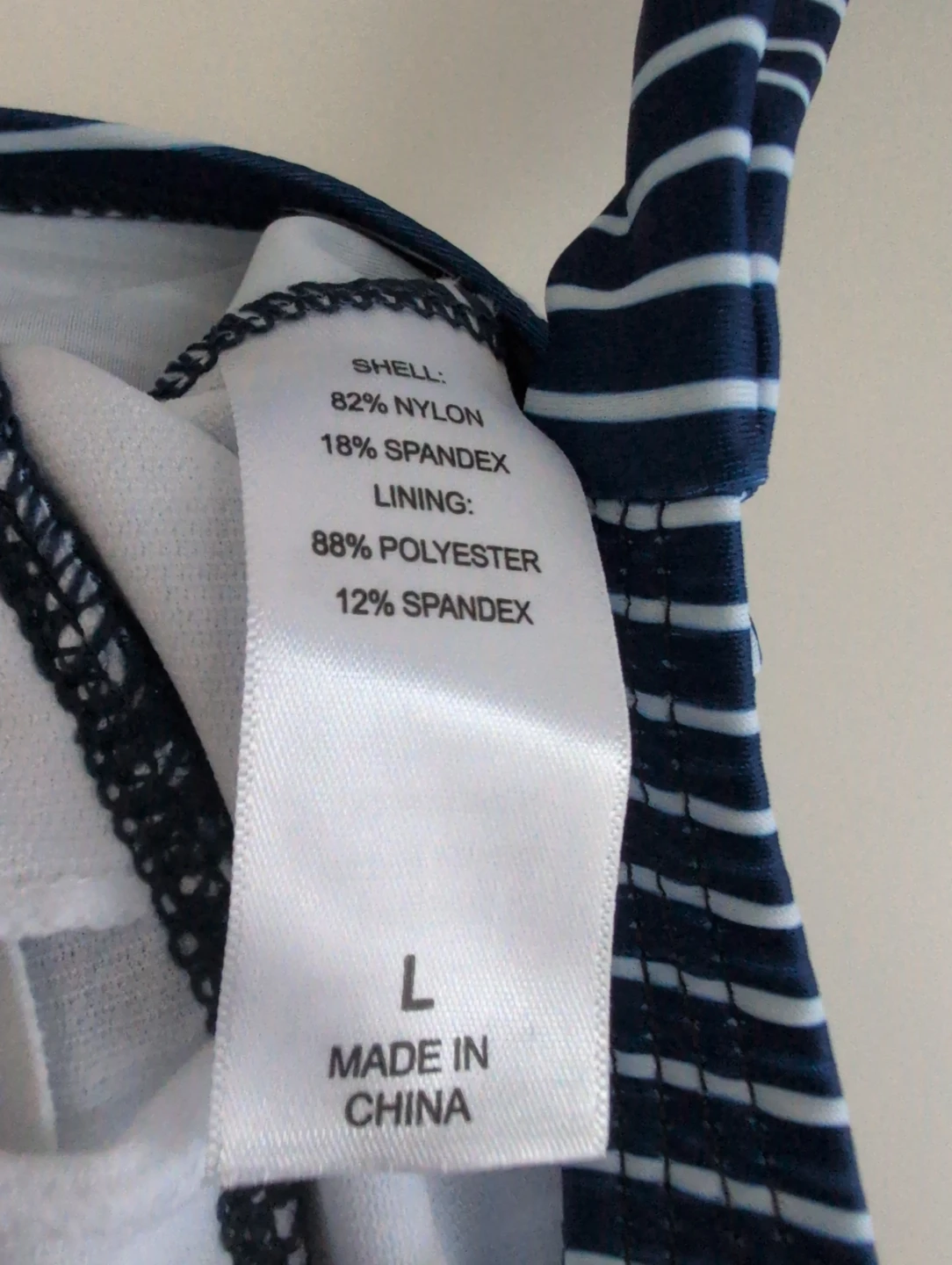 Blue and White Striped Tankini Top Size L - photo 2