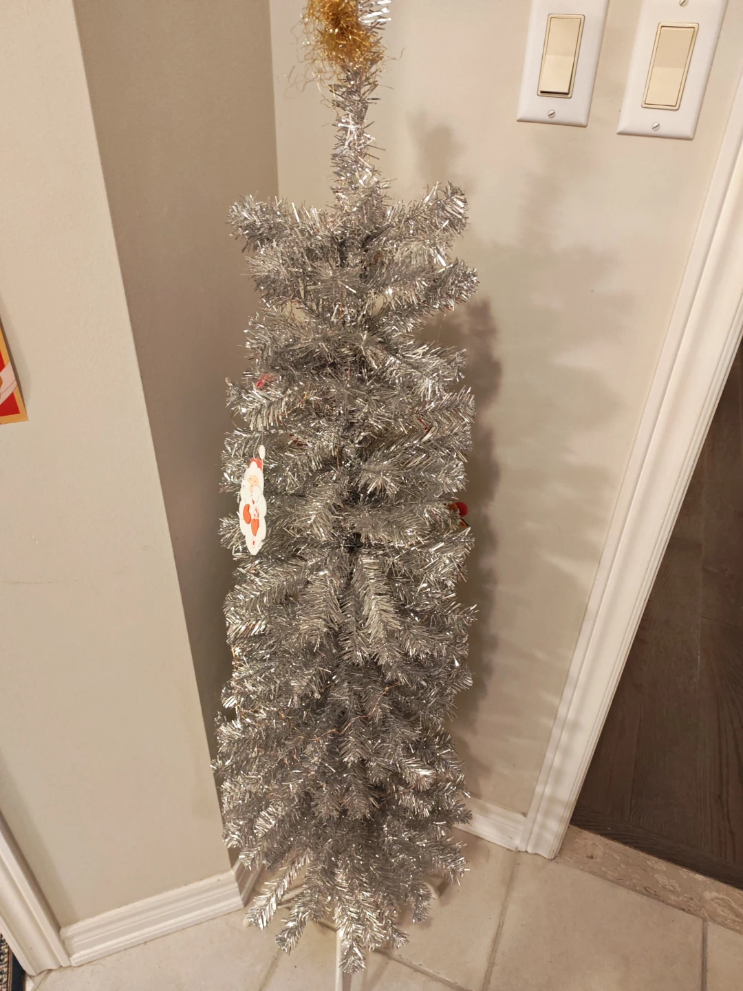 Silver Tinsel Christmas Tree