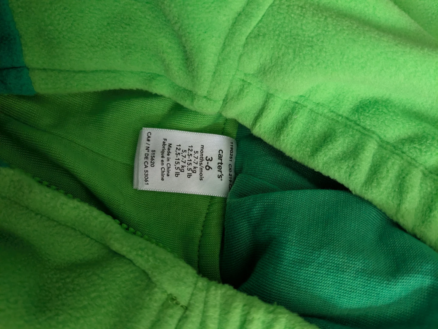 Carter's 3-6 Months Green Dinosaur Fleece Costume Set - photo 3