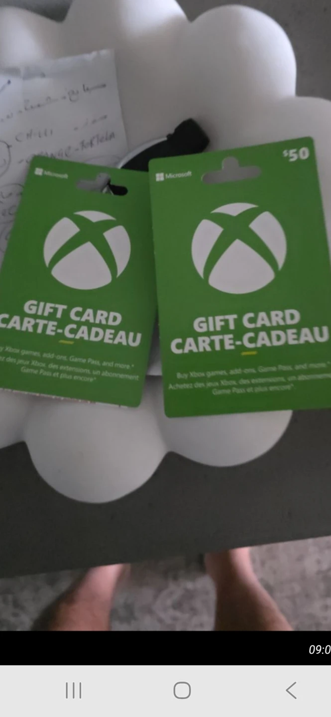 Two Microsoft Xbox $50 Gift Cards