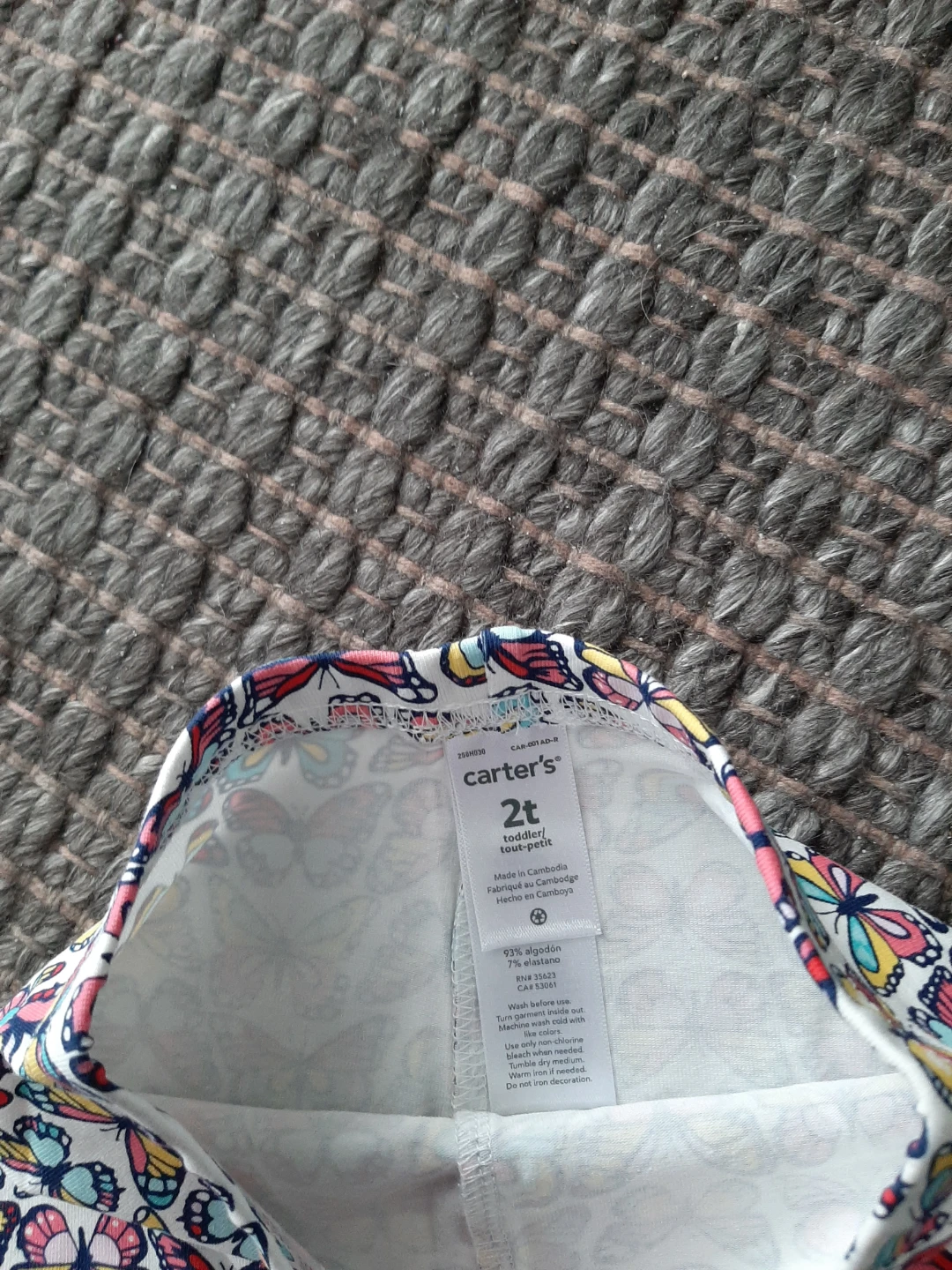 BNWOT Carter's Toddler Butterfly Leggings Size 2T - photo 2