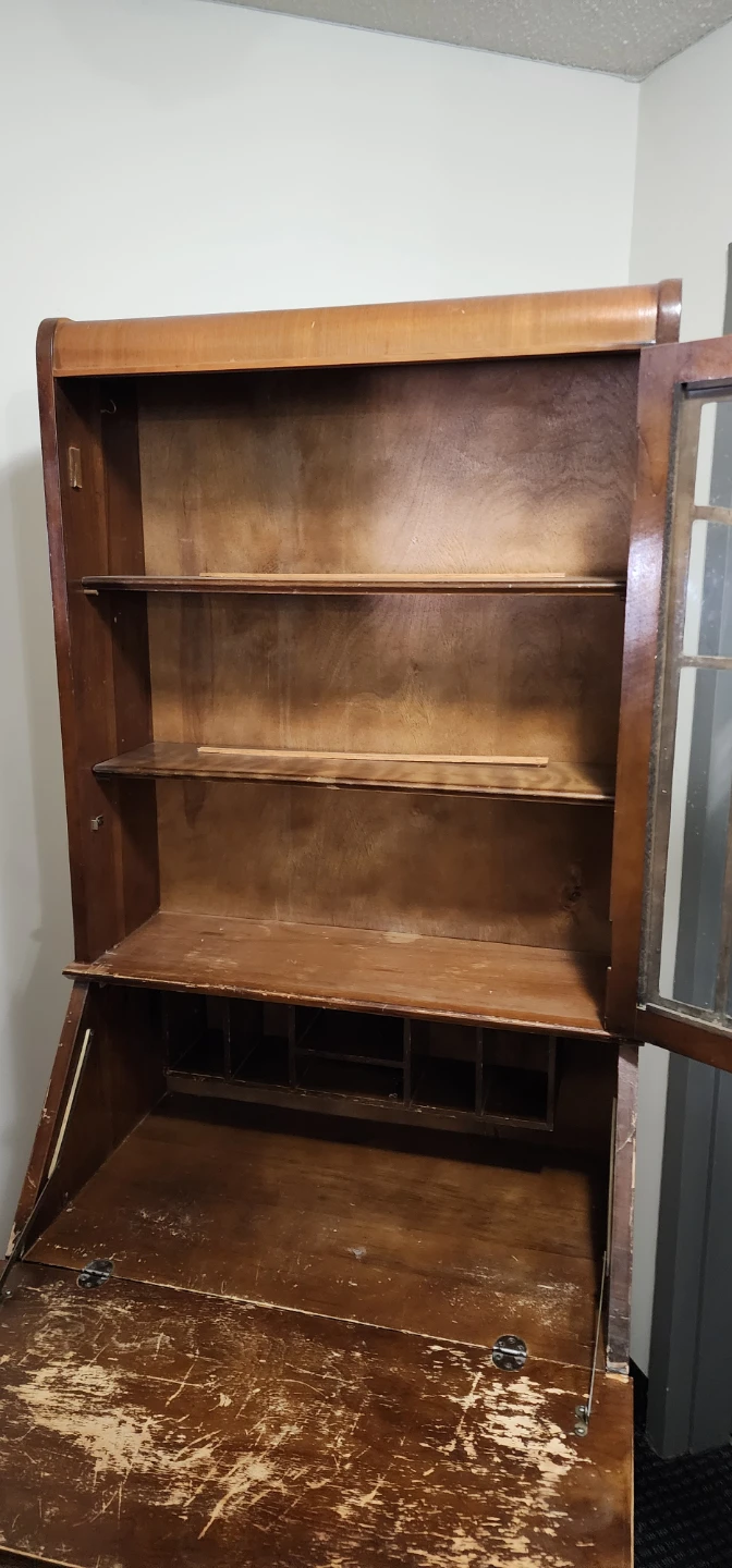 Vintage Secretary Desk with Cabinet - photo 3
