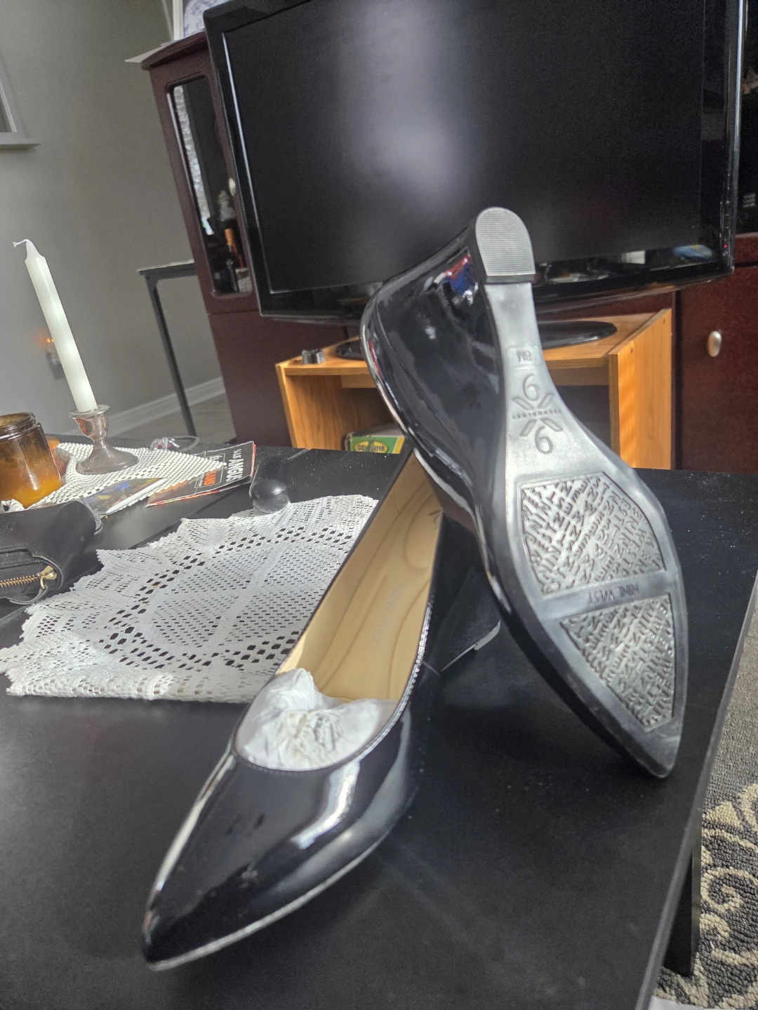 Nine West Black Patent Wedge Heels - photo 3