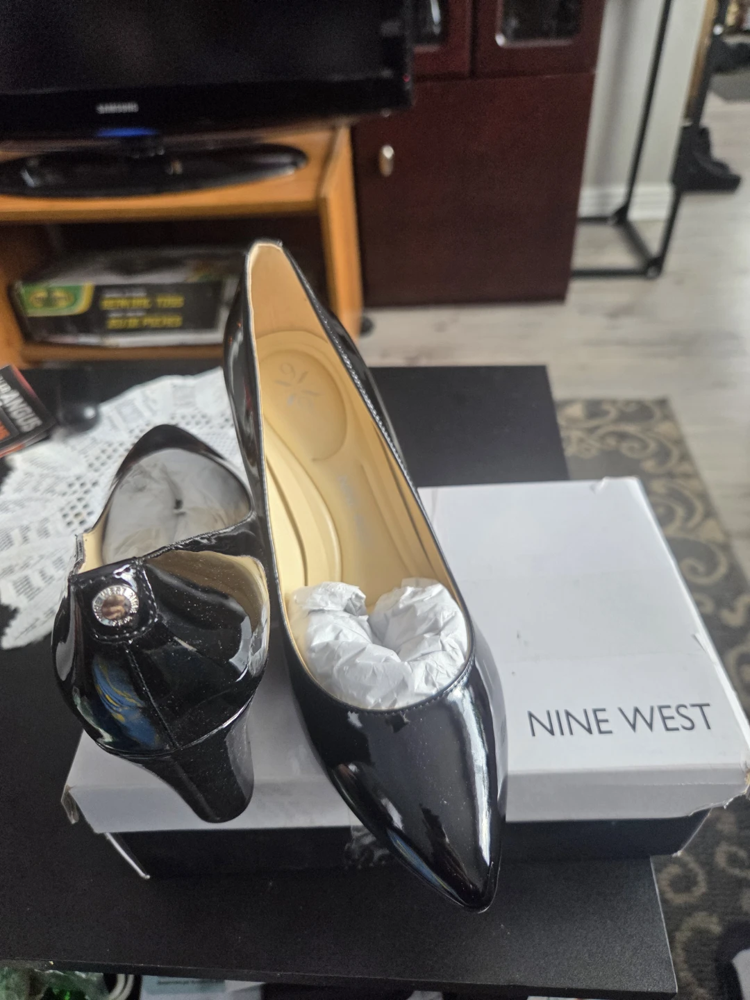 Nine West Black Patent Wedge Heels - photo 4