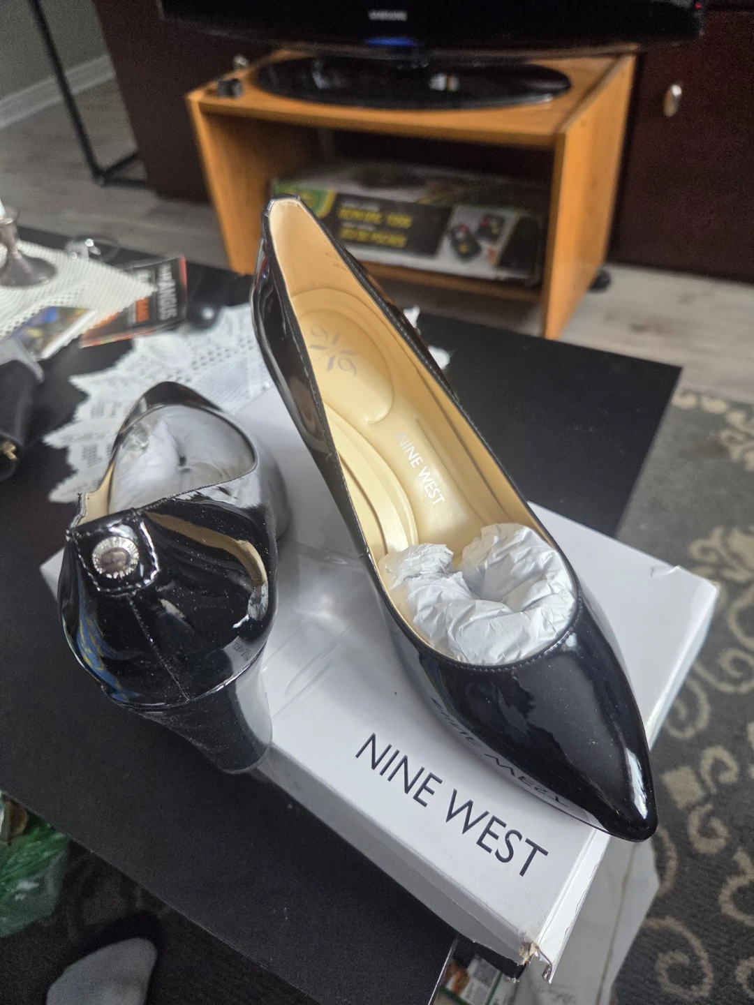 Nine West Black Patent Wedge Heels - photo 5