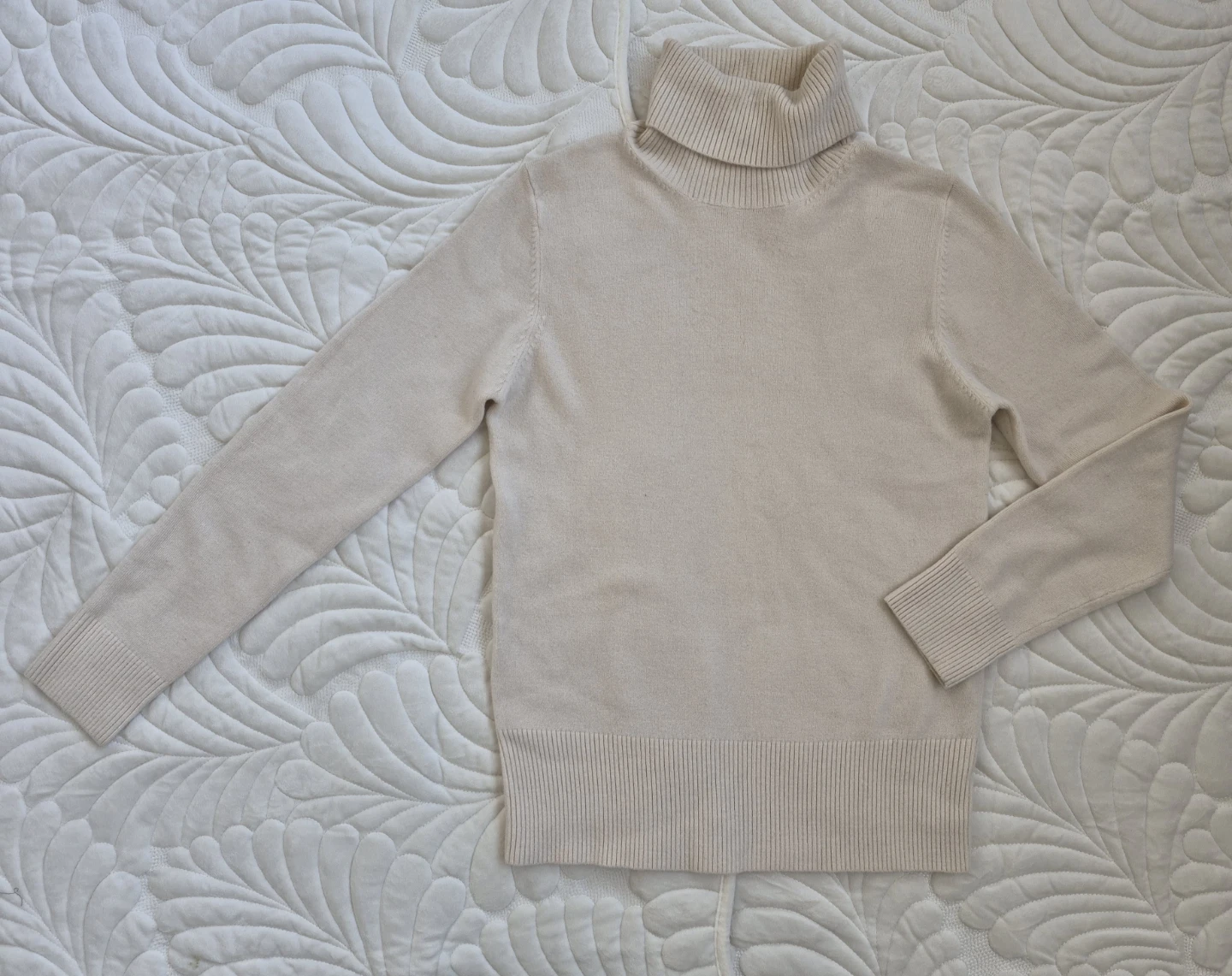 Cream Turtleneck Sweater