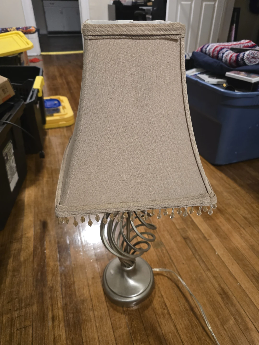 Table Lamp with Beaded Fringe Shade