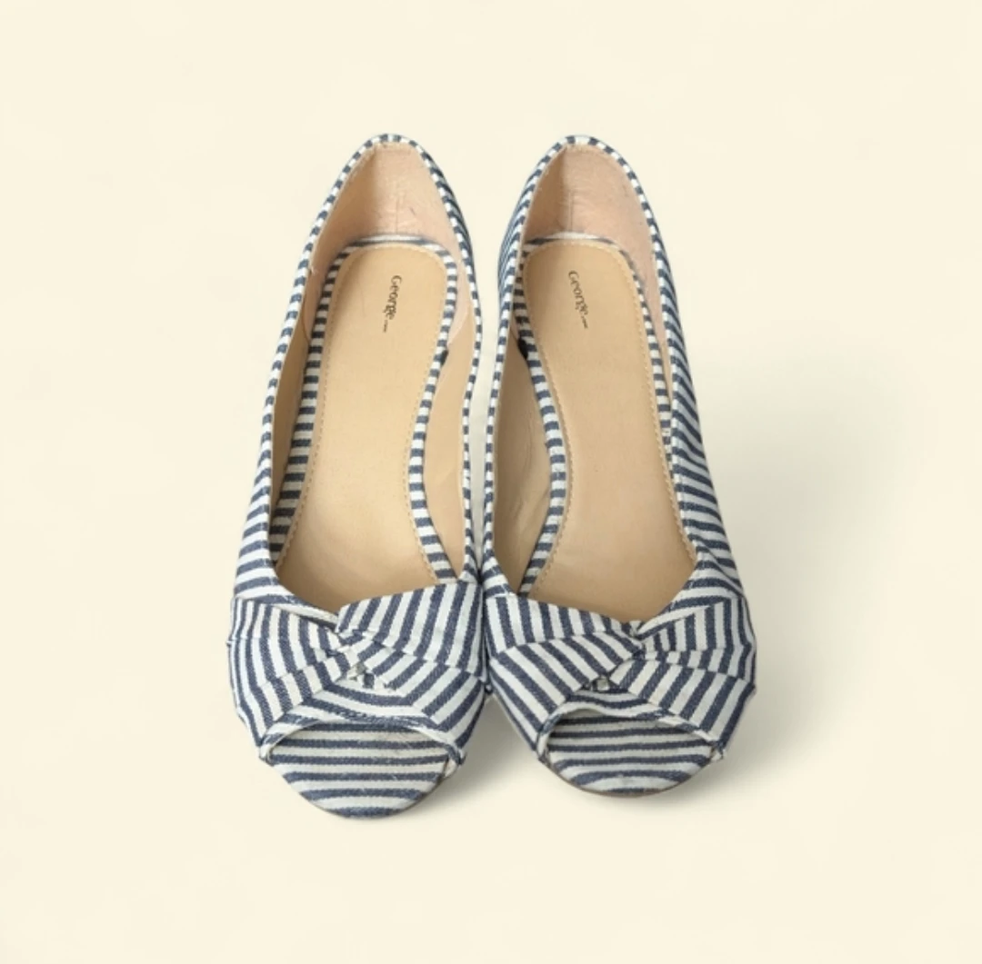 George Women's Striped Wedge Shoes - photo 2