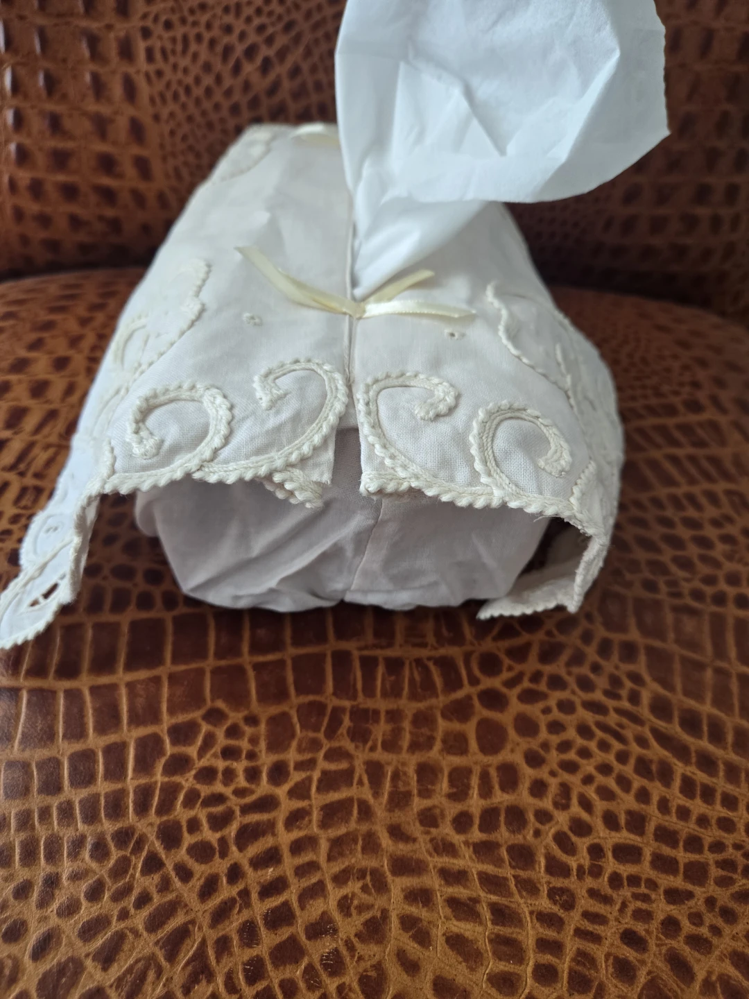 Vintage Embroidered Tissue Box Cover - Its New! - photo 2