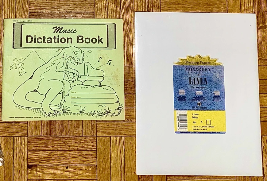 Music Dictation Book + LINEN Desktop Paper - New & Sealed!!🏆