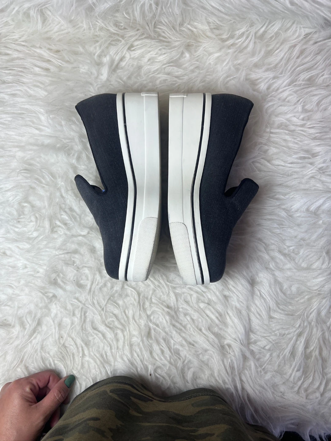 Women's Black Slip-On Sneakers with Grey Stars - photo 3