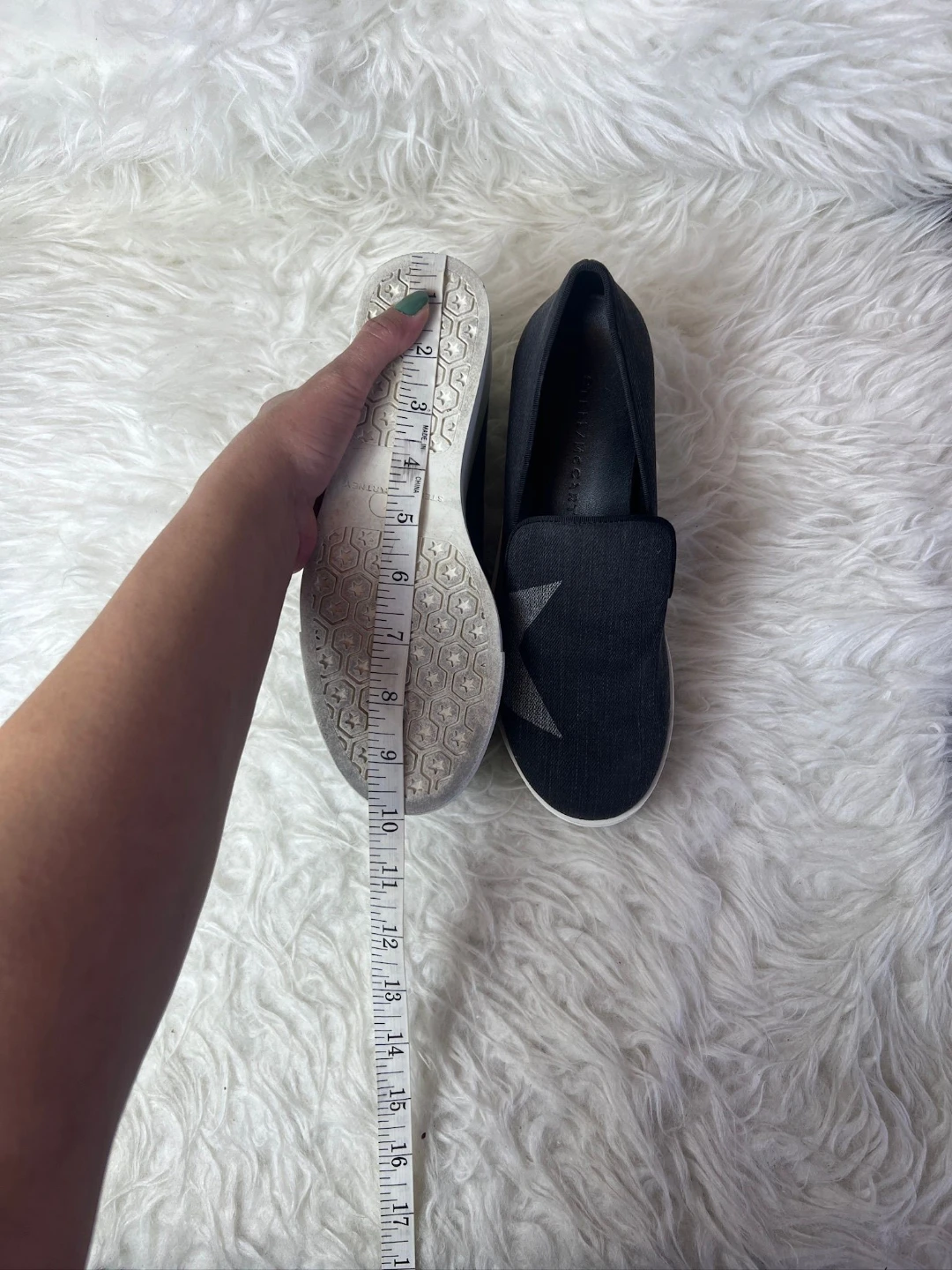 Women's Black Slip-On Sneakers with Grey Stars - photo 4