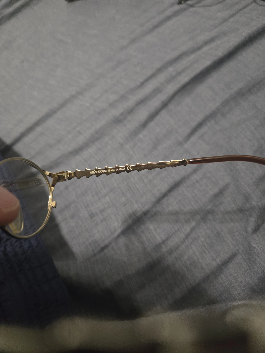 Yves Saint Laurent Gold Metal Round Eyeglasses Frames - photo 2