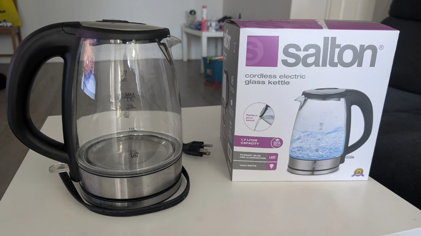 Salton Cordless Electric Glass Kettle 1.7L