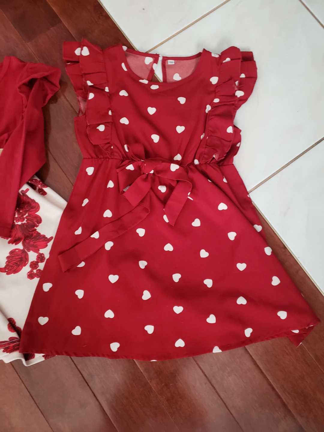 Girls Dresses - Red, White, Pink Floral & Heart Prints - photo 4