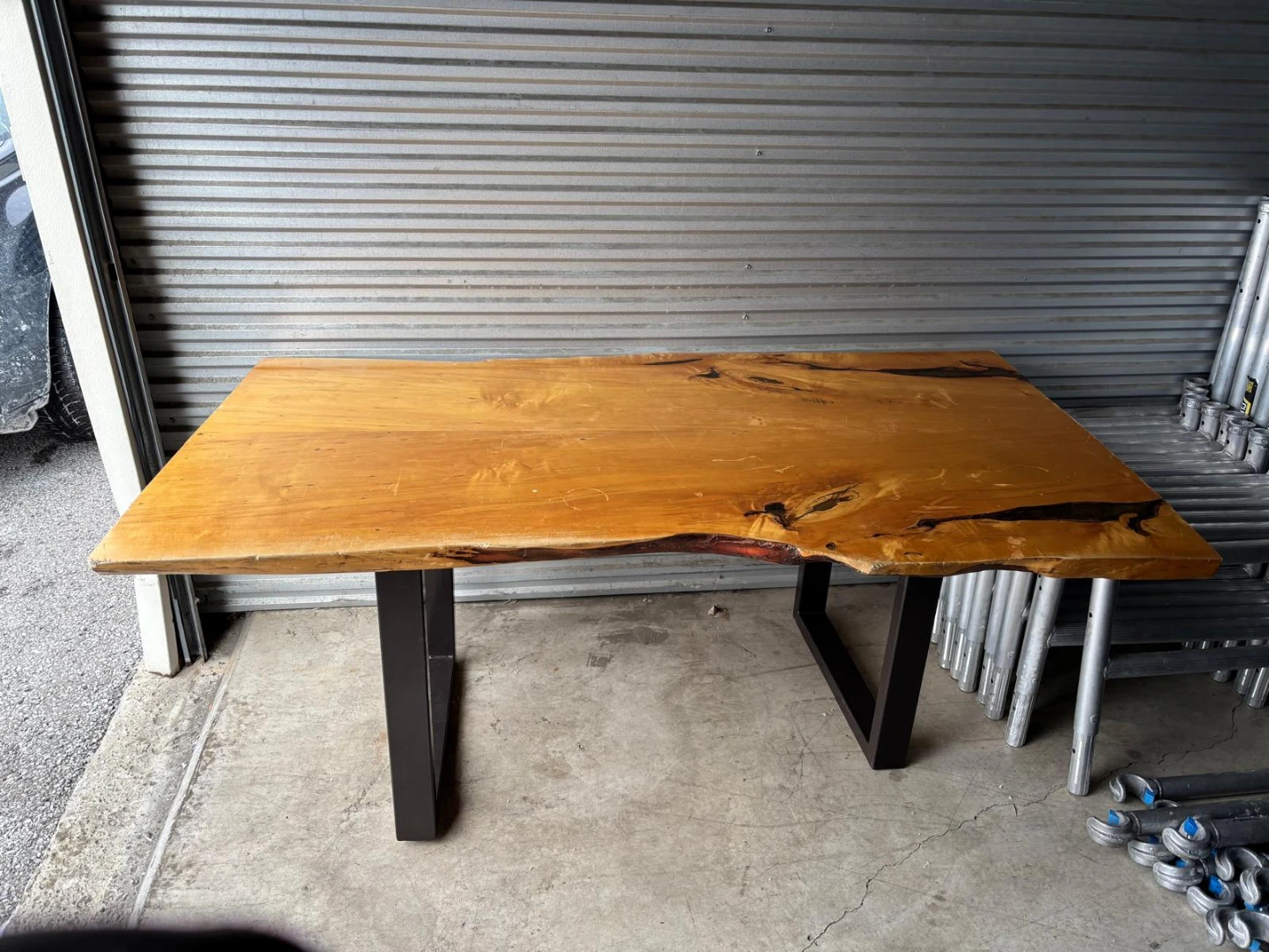 Live Edge Wood Table with Black Metal Legs - photo 2