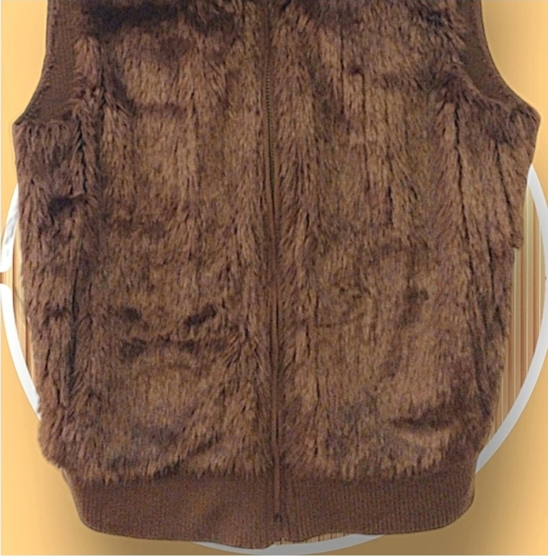 🏆 Luxury Faux Fur Vest Sweater Back w Pockets by Adrienne Landau - photo 4