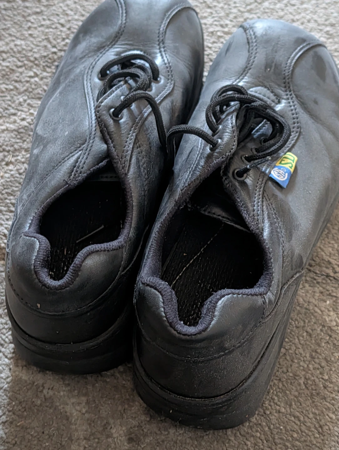 Black Leather Lace-Up Shoes