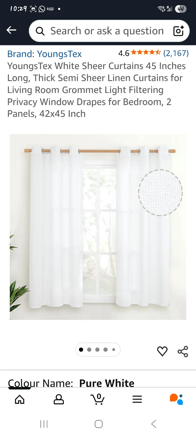 White Linen Sheer Curtains (2 Panels)