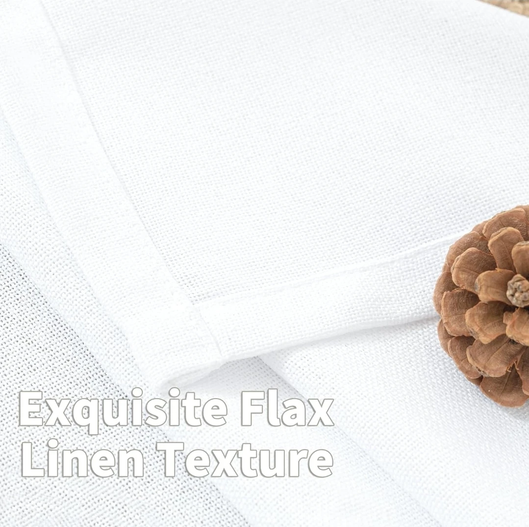 White Linen Sheer Curtains (2 Panels) - photo 2