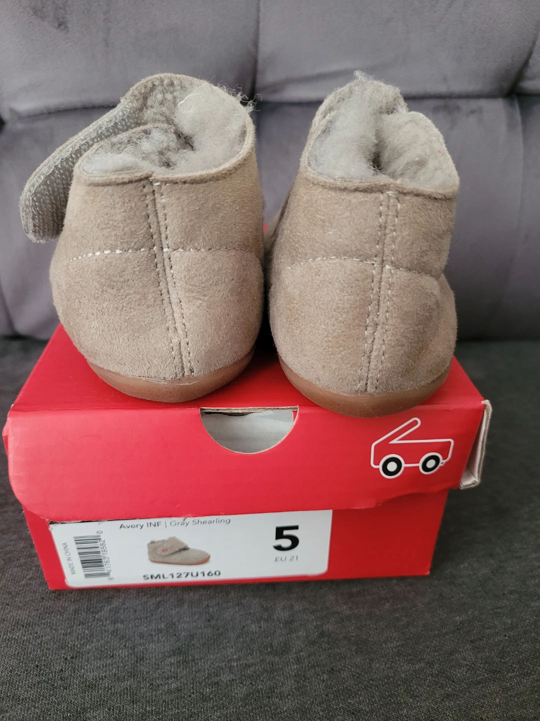 See Kai Run Avery Infant Grey Shearling Boots Size 5 EU 21 - photo 3