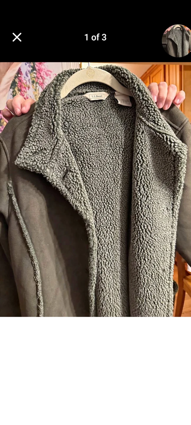 L.L. Bean Sherpa Lined Jacket - Olive Green