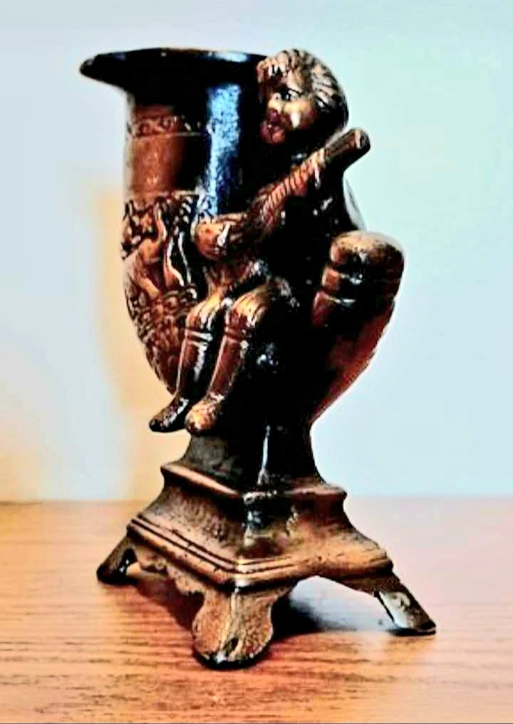 Vtg Bronze Statuette Ashtray - photo 3