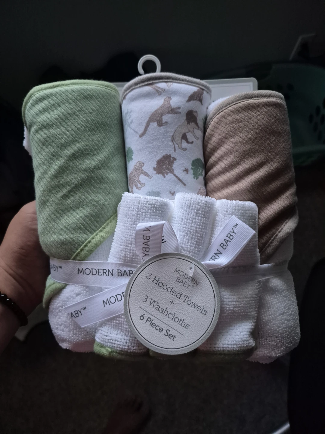 Modern Baby 6 Piece Hooded Towel and Washcloth Set
