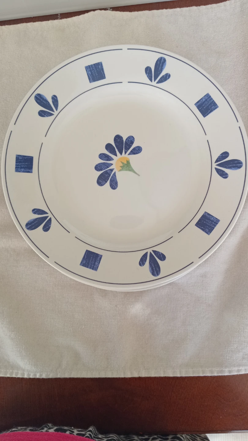 Set of 6 Medium Blue Floral Dinner Plates - photo 3