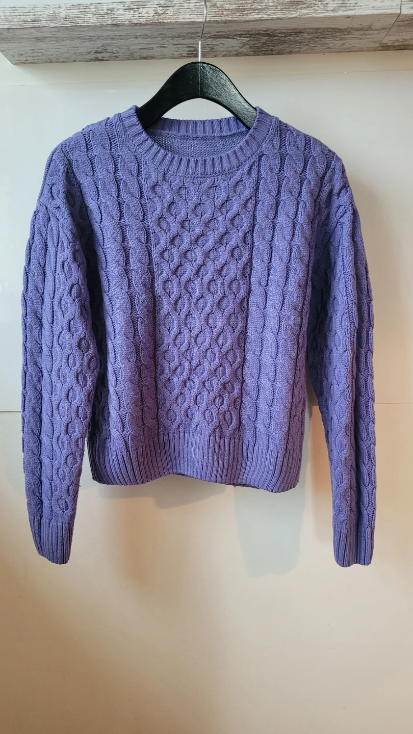 Purple Cable Knit Sweater XS