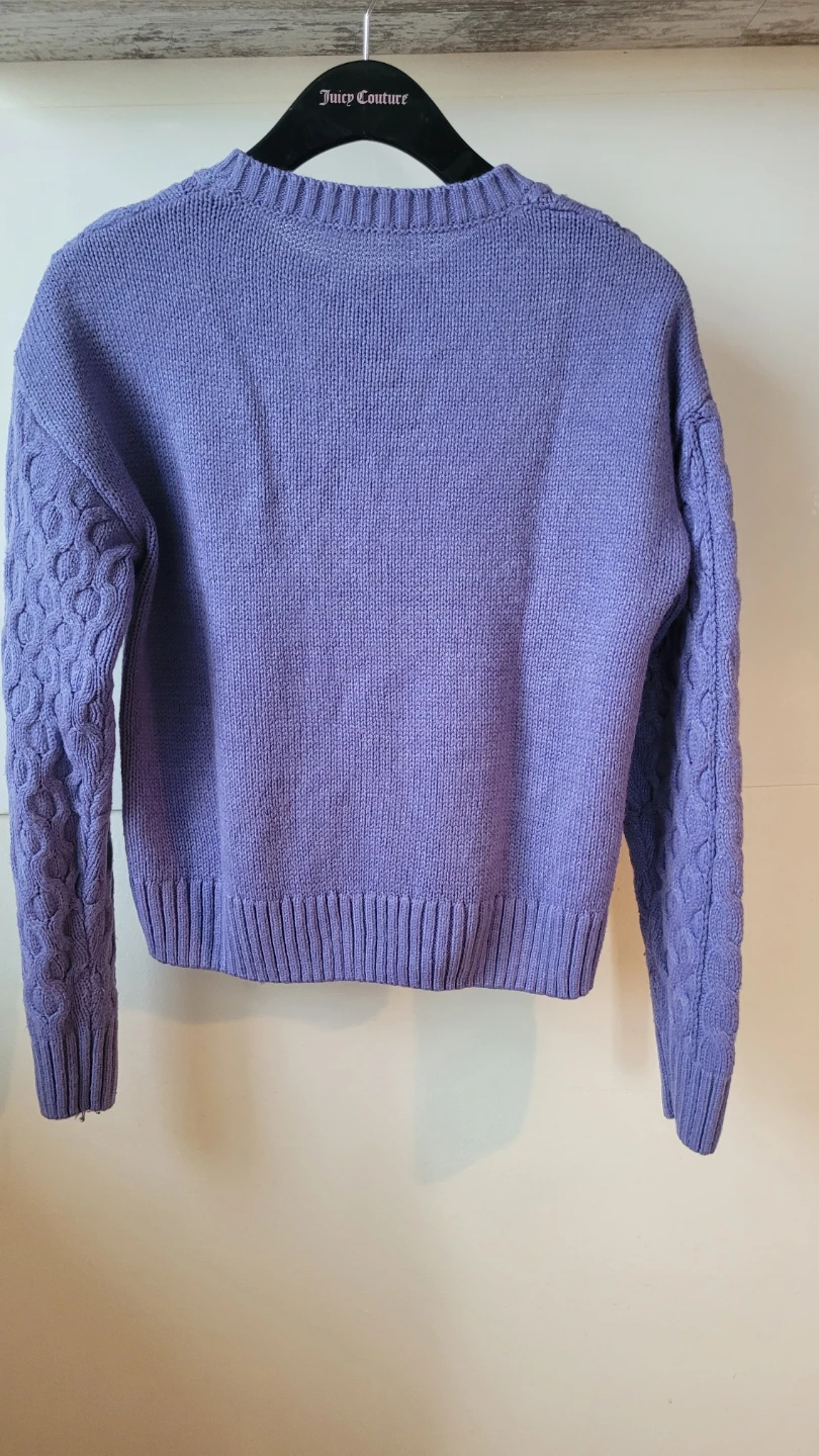 Purple Cable Knit Sweater XS - photo 3