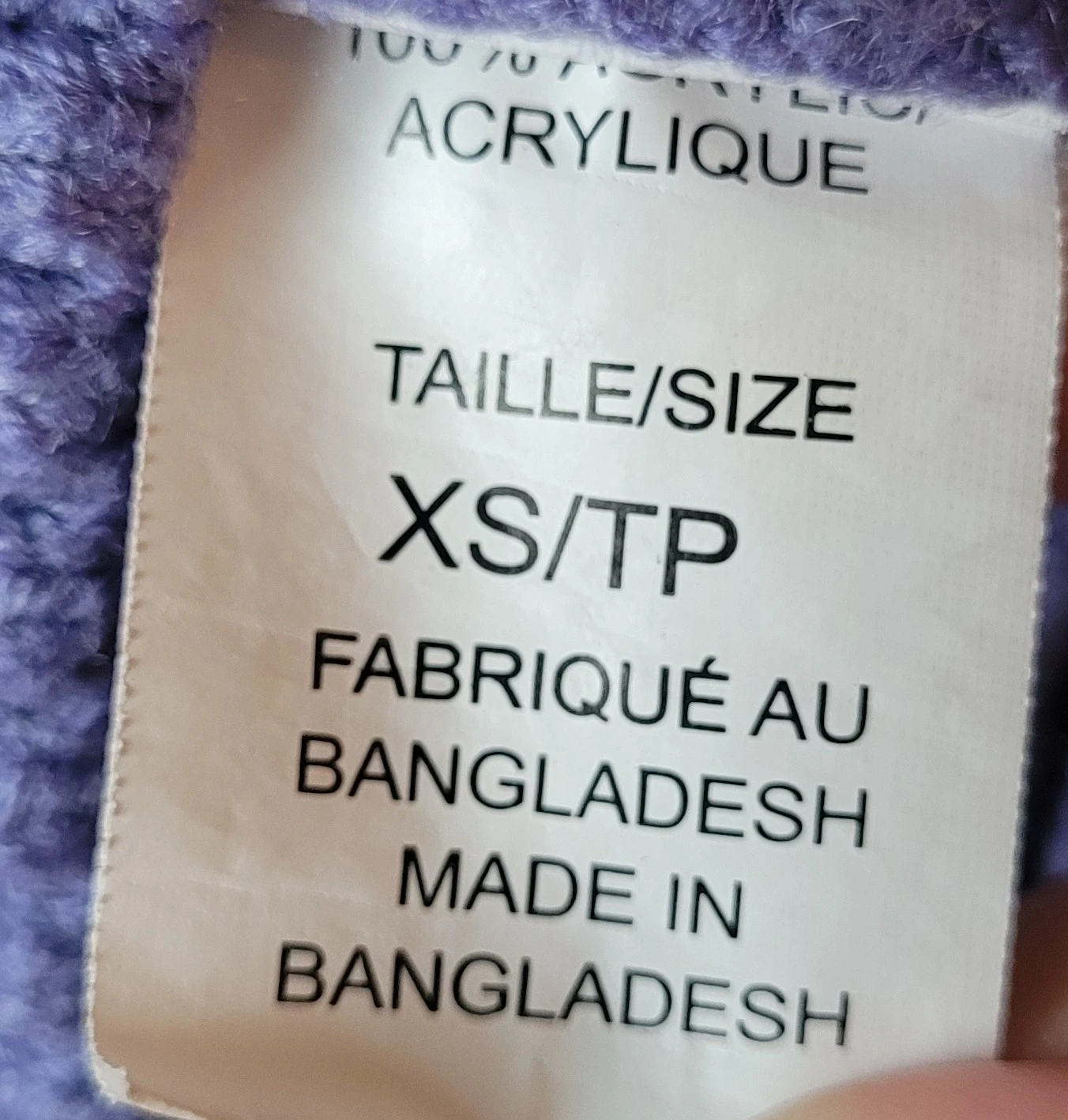 Purple Cable Knit Sweater XS - photo 4