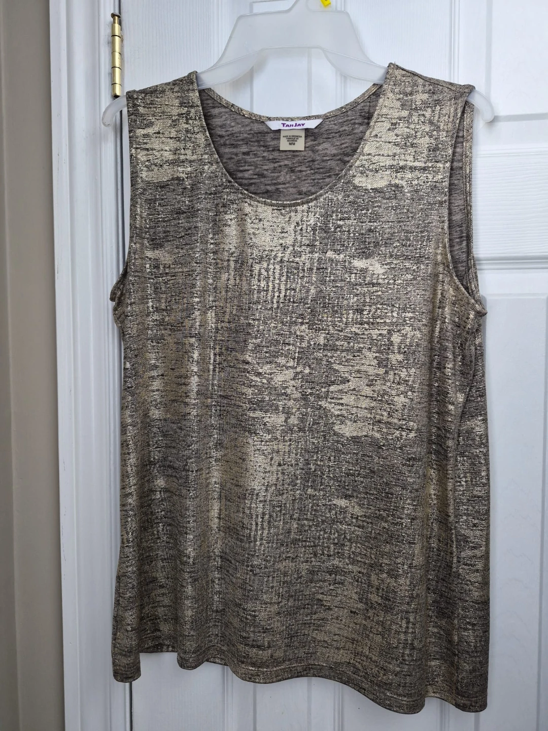 DKNY Jeans Cream Peace Sign Blouse & Tan Jay Tank Top Bundle - photo 3