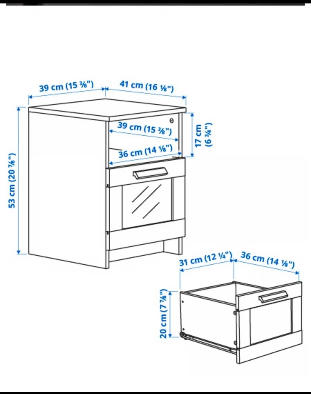 Dark Brown Nightstand with Drawer and Shelf - photo 4