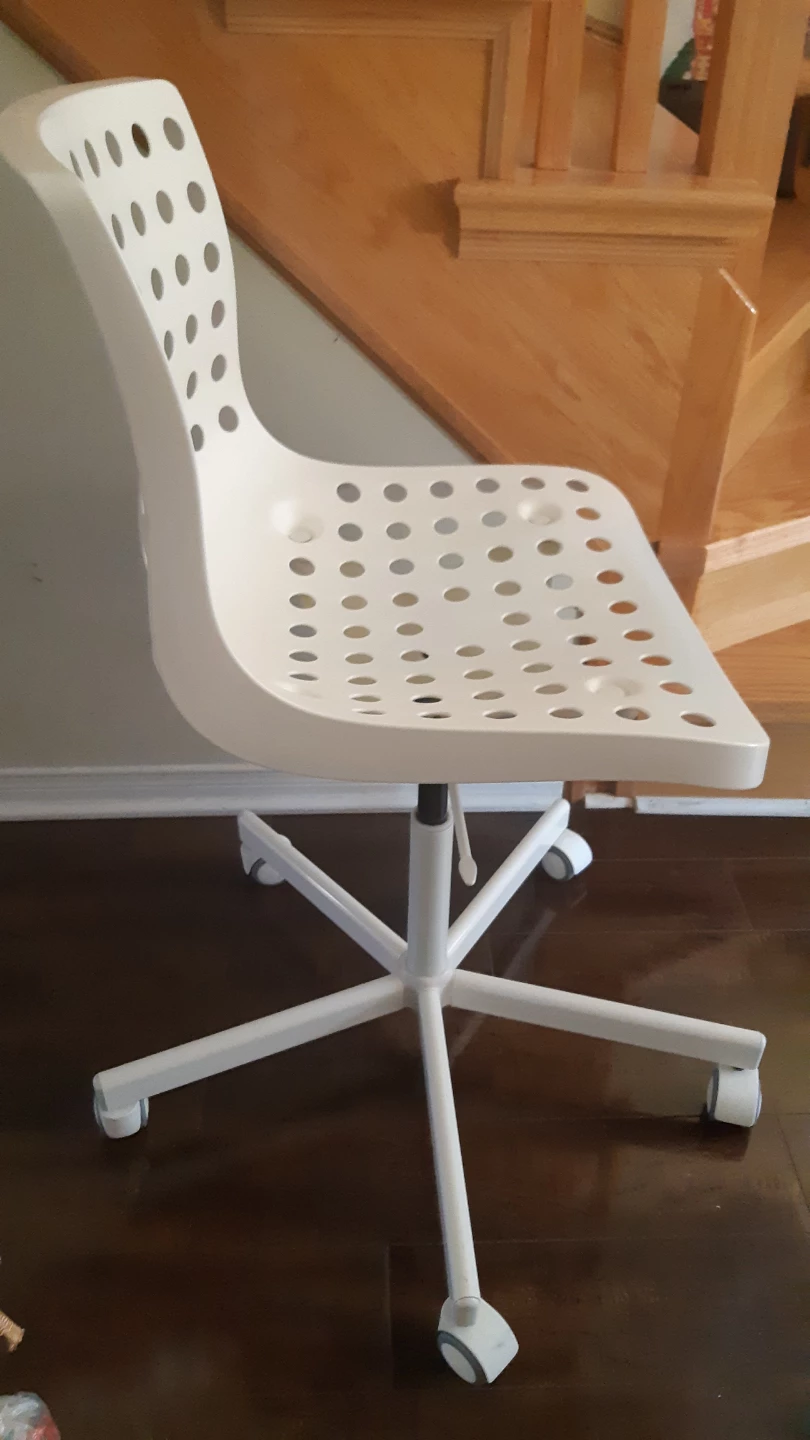 White IKEA Chair with Wheels like new - photo 2
