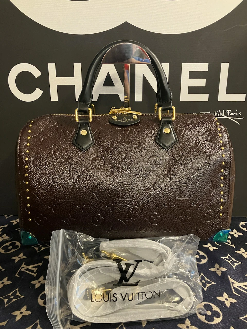 Louis Vuitton Monogram Embossed Satchel Handbag
