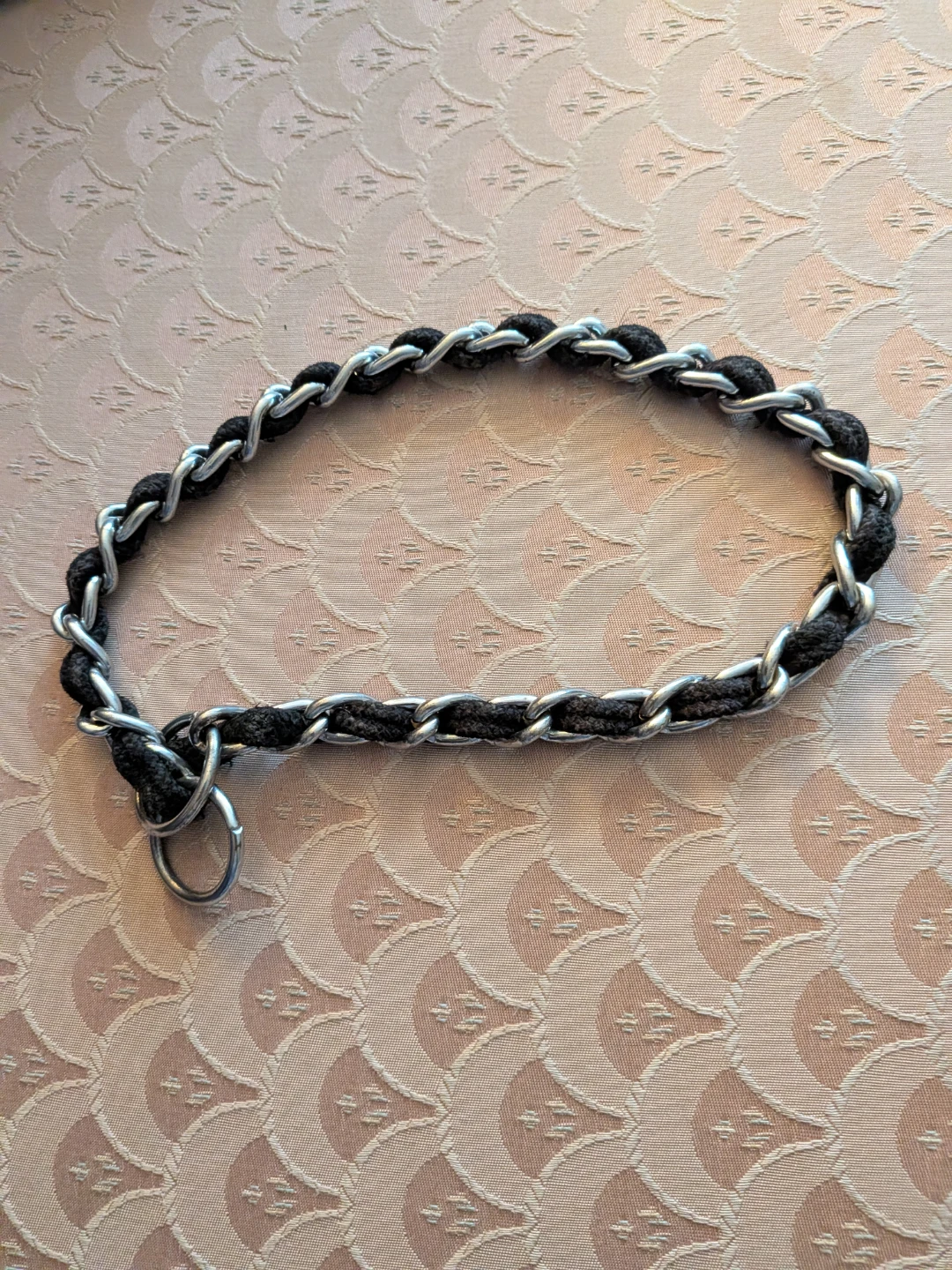 Stylish Black and Silver Chain Dog Collar