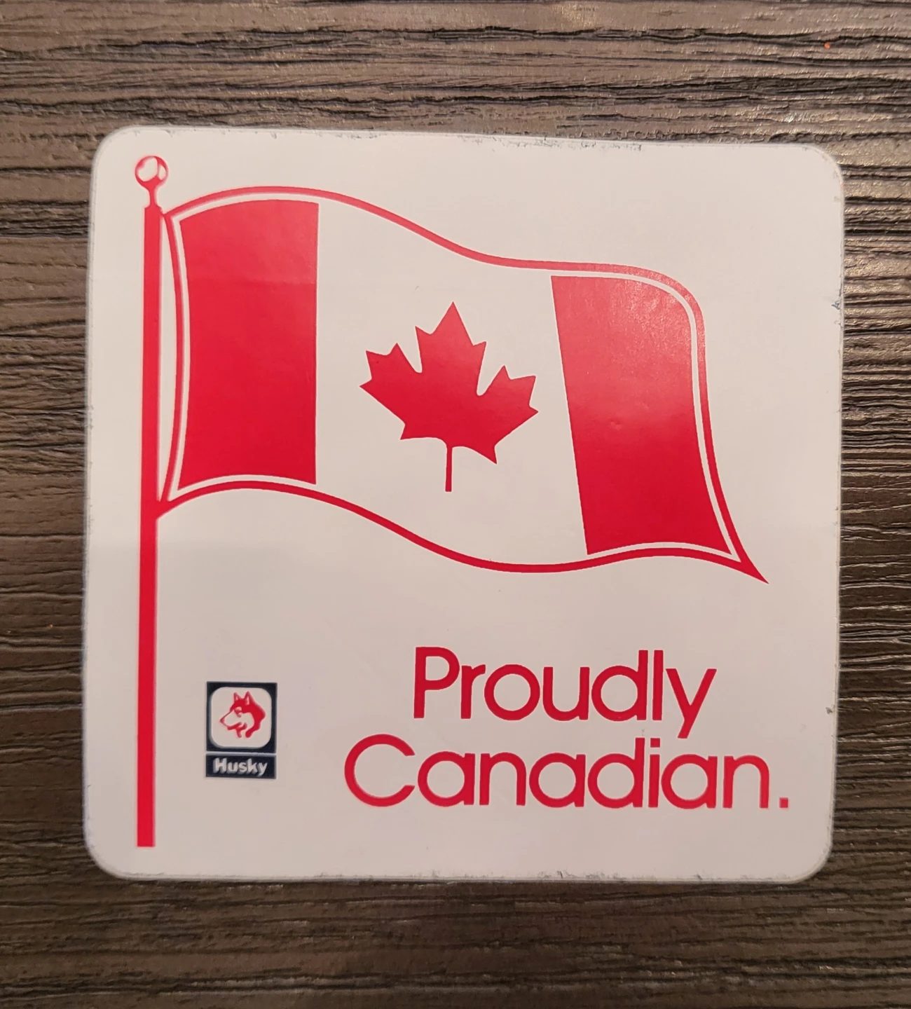 Vintage Husky Proudly Canadian Sticker