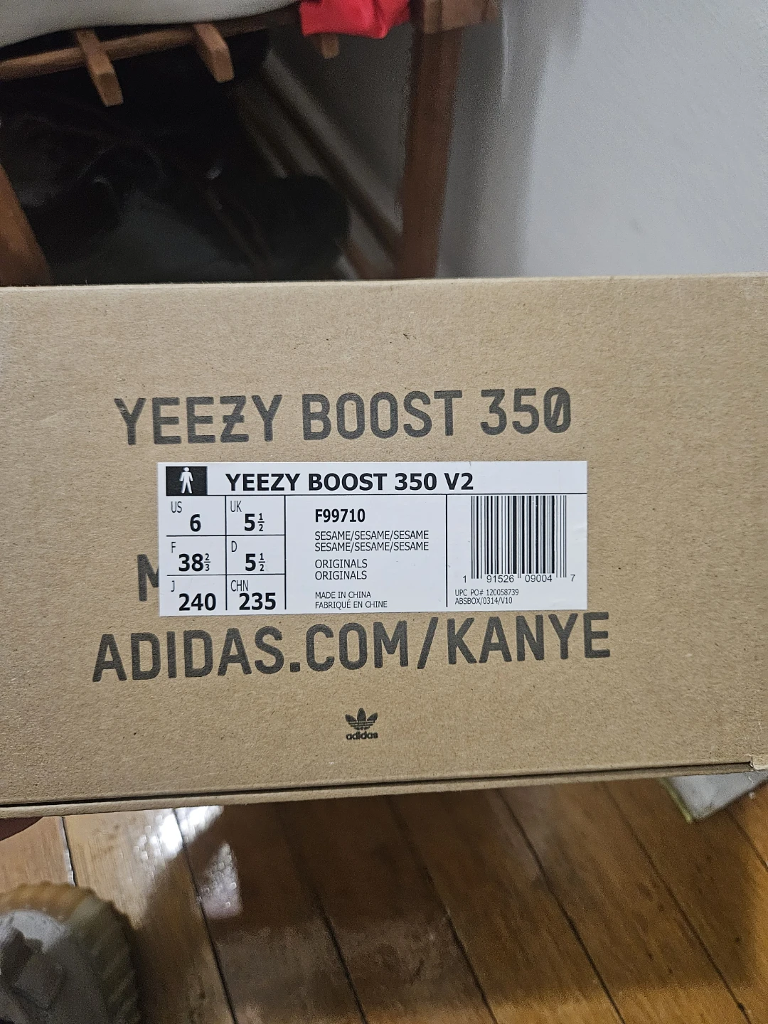 Adidas Yeezy Boost 350 V2 Sesame Sneakers US Size 6 - photo 2