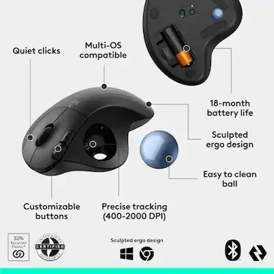 Logitech Ergo M575 trackball mouse 🥕 - photo 3