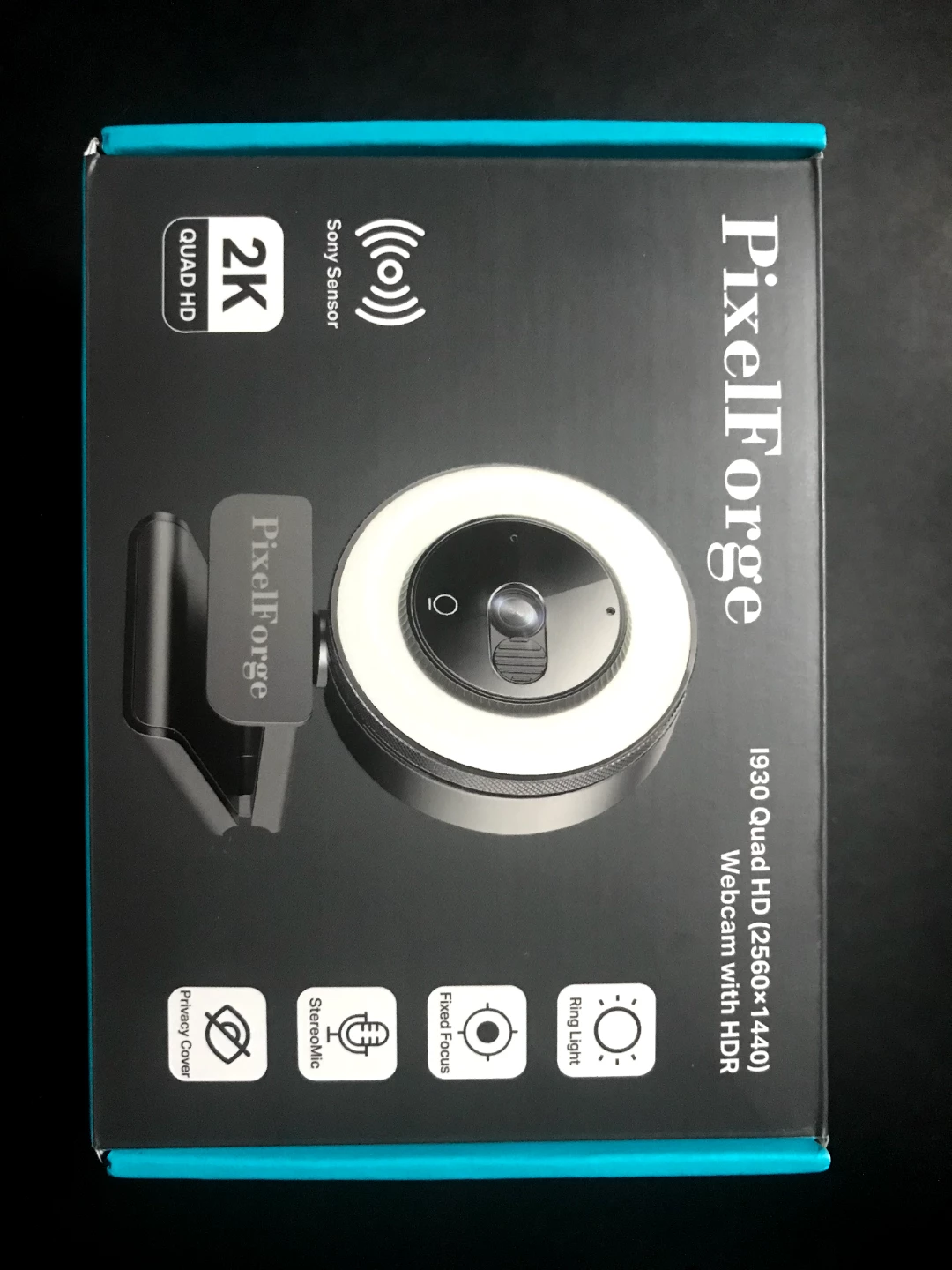 PixelForge 1930 Quad HD 2K Webcam with Ring Light