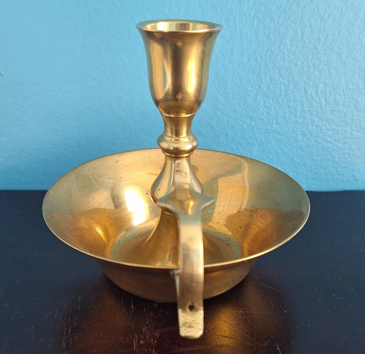 Vintage Brass Chamberstick Candle Holder - photo 3