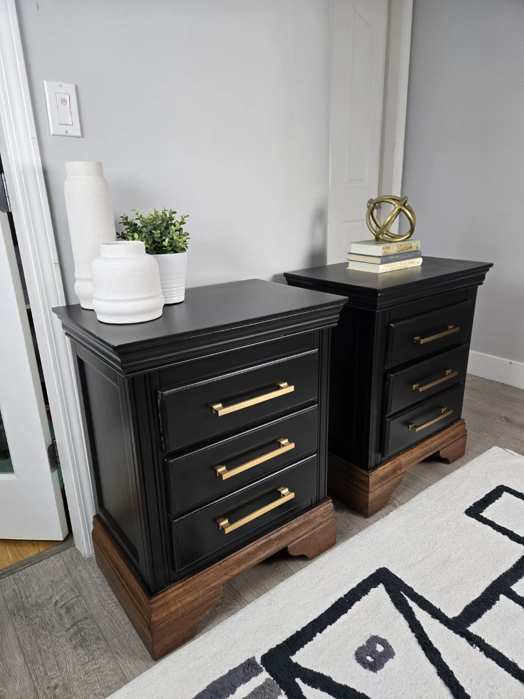 Newly refinished Premium solid wood nightstands