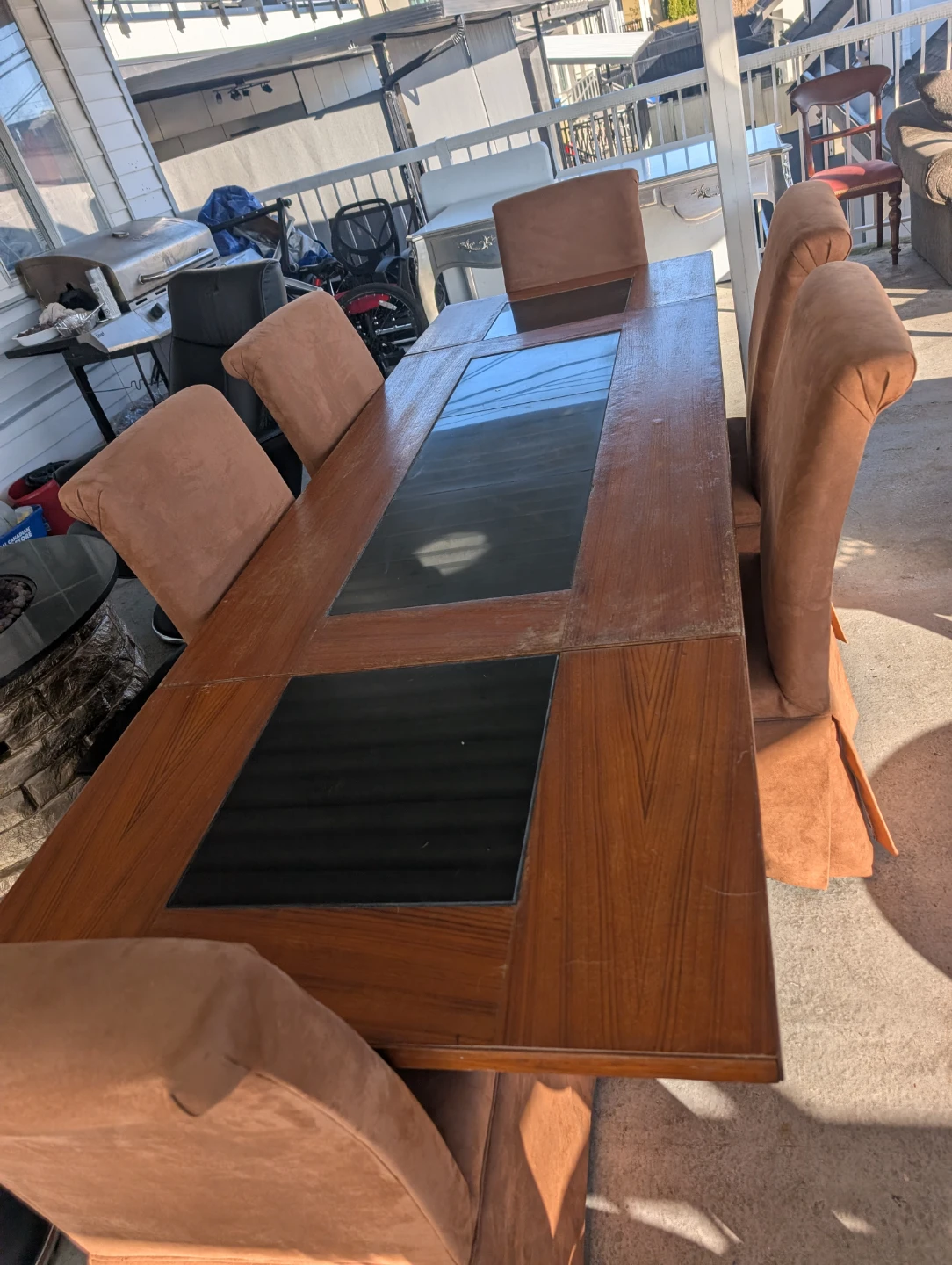 Wood Dining Table with 6 Chairs - photo 2