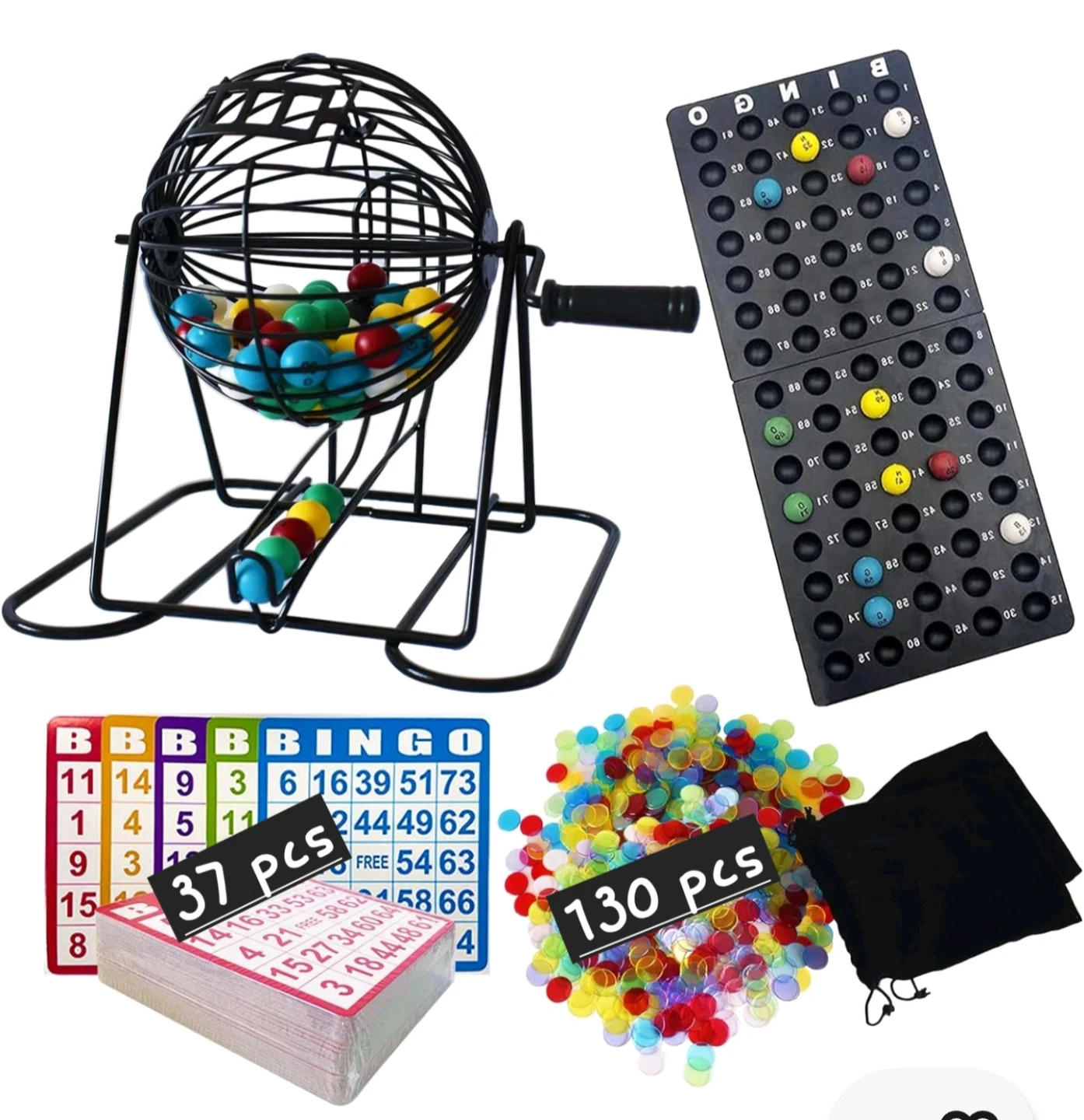 🏆 Yuanhe Deluxe Bingo Game Set Metal Round Cage