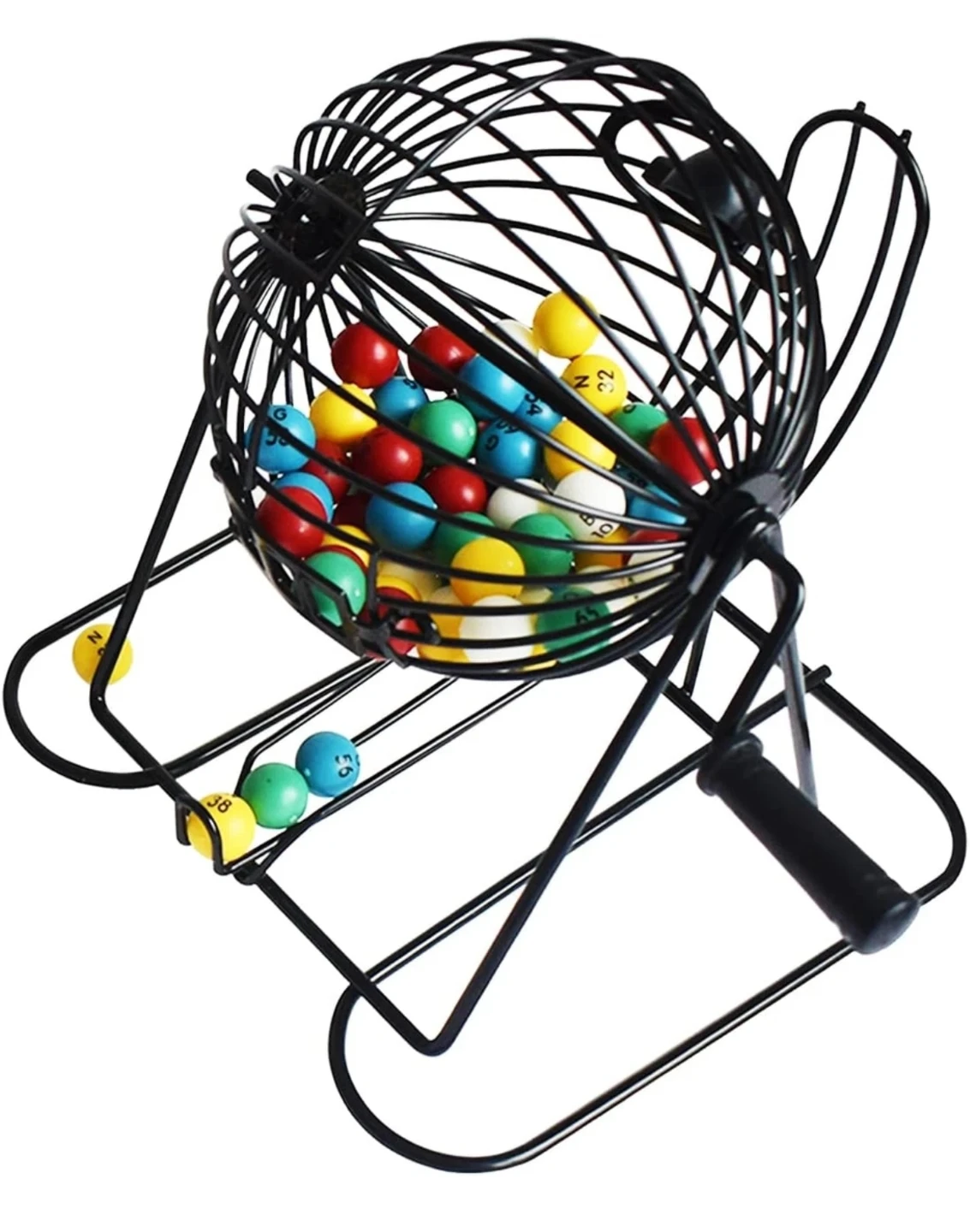 🏆 Yuanhe Deluxe Bingo Game Set Metal Round Cage - photo 2