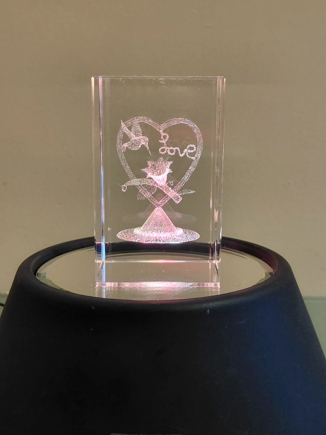 Crystal Engraved Love Heart & Dove Figurine - photo 4