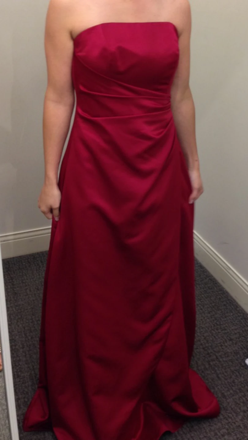 David's Bridal Red Strapless Formal Dress Size 6
